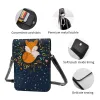 Väskor söta rävblommor och trianglar axelväska djurskola kvinna mobiltelefon väska bulk roliga läderväskor