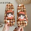 Slippers asifn meisje schattig strand cartoon beer stijl vrouwen indoor comfortabele dia's zomer dames zachte zool schoenen zapatos mujer