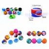 Ball shape holder Nonstick 3ml 5ml silicone jars dab wax vaporizer oil container silicon wax reusable silicone tin case for jar e cig LL