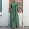 Abiti casual Maxi vintage per donne Plus size S-5xl Women's Stand Collar Kaftan Abito lungo