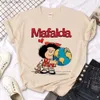 Camiseta femenina Koszulka Mafalda Damska Koszulka Z Grafik Ubrania W Stylu Harajuku Manga Y240420