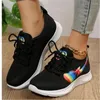 Casual Shoes Fashion Print Women's Sneakers 2024 Lace-Up Breathable Mesh Woman Soft Bottom Non-Slip Ladies Sport