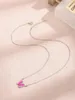 Pendants Drop Glue Women's Pink White Butterfly Pendant Necklace Made Of Zircon And Sterling 925 Silver With Elegant Cute Style