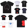 Tasarımcı Tee Com Des Garcons Oyun Kalp Logosu Baskı T-Shirt Tee Boyut Ekstra Büyük Mavi Kalp Unisex Japonya En İyi Kalite Euro Boyutu 9264