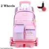 Bags Removable Children School Bags for Kids Girls School Backpacks Trolley Bags Rolling Schoolbags With Wheels Trolley Luggage Bags