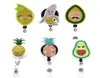 10 PCSlot Fashion Key Rings Office Levering Leuke fruit Rhinestone Banaan Avocado Lemon Pineapple intrekbare badge houder Accesso1243068