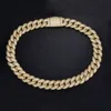 JWY Mens Biżuteria Nowa modna pełna pełna diamentowa diament 18 mm Miami Cuban Link Link Naszyjnik Srebrny