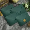 Sacs 10pcs / lot enveloppe verte Highgrade 250g Papier Small Business Supplies Stationery Enveloppes For Wedding Invitations Postcards