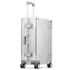 Bagages nouveaux 100% tout en aluminium Travel Suitcase on Wheels Silver Rolling Luggage de grande taille de chariot de grande taille Bag de bagage Bag des hommes