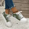 Casual Shoes Women 2024 Retro Floral Print Canva Female Fashion Flat Lace-up Sneakers For Woman Size 36-43