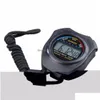 Timers Wholesale Timers Abs Waterproof Digital Timer Professional Handheld Lcd Chronograph Sports Stopwatch Stop Watch With String Dro Dhww6