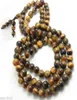 108 8 mm Tiger Eye edelsteen meditatie Gebed kralen Luck Mala ketting1080403