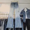 Frauen Jeans schwere Industrie Schmetterling gestickt gestickt