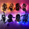 20Mroll 200 LED Outdoor String Fairy Fairy Light Black Black Cable Eu Plug Garland Lamp Christmas Patio Garden Decoring 240409