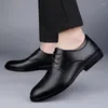 Walking Shoes Men Dress Lace Up Classic Casual Business For Genuine Leather Fashion Wedding Chaussure Hommes