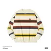 Men's Sweaters Pullover Sweater Contrast Color Striped Couple Cute Puppy Embroidery Autumn And Winter Long Sleeve Knitted Bottoming Shirt