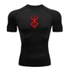 Летняя беговая футболка мужская сжатие с коротким рубашкой в спортзале спортивная топ-топ-топ белый черный цвет быстрого воздухопроницаемой одежды MMA Fitness 240420