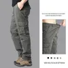 MENS COMOLL CARGO PANTS SPRING CASUAL MULTI TOCKETS PÅTER Män