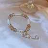 Bracelets de charme Belle insecte Bracelet Bracelet Fashion Crystal Accessoires pour les femmes Imitation Pearl Party Kpop Jewelry Birthday Anniversary