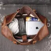Sacs bouffes sacs de voyage en cuir authentique pour hommes craquage craquage skin une épaule oblique chevalet grande capacité portable fitness