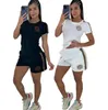Q6198 Europese en Amerikaanse dames Tracksuits Summer New Fashion Casual Gedrukte shorts set met korte mouwen