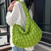 Taschen 10 Farbe Frauen Hobos Käufer Tasche gesteppt Plaid Design Nylon plus Baumwollschulter -Crossbody -Taschen Trend große Kapazität Lady Tote