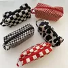 Cosmetic Bags Small Travel Zipper Cows Purse Handbag Storage Organizer Checkerboard Makeup Bag Toiletry