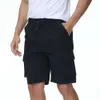 Mann Shorts Sommer Herren solide Casual Draw String Jogging Sports Hosen Elastische Taille Frachtshorts zum Klettern des Laufbasketballs