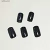 False Nails 24PCS/1BOX Manicure Flash Broken Diamond Black Photo Fake Nails Y240419 Y240419