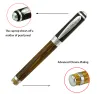 Pens Duke 552 Fountain Metal Poll Natural Bamboo Ink Pen Golden Stripe Bamboo Medium Finche 0,7 mm Chrome Placing Business Office Gift Styl