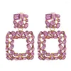 Boucles d'oreilles en peluche élégante violet pour femmes gilrs rond ramiement tassel bijoux de vacances