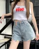 Damen-Shorts S-XL Vintage Mini Denim Kurzhige Taille weibliche Sommer-Damen amerikanische Patchwork-Jeans für Frauen (L60065