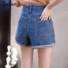 Jielur High Waist Short Jeans Women Women Corean College Style S-5xl Denim Shorts Womans Shee Fashion Young Basic Femme 240418