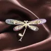 Brosches Creative Insect Rhinestone Brosch Colorful Dragonfly Corsage Crystal Emamel For Women Clothing smycken Tillbehör