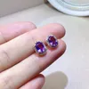 Boucles de goujon Vente en argent Crystal 5 mm 7 mm VVS Grade Amethyst 925 Natural