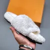 New wool slippers Crafted with pure leather and wool integrated lamb wool Women designer slipper