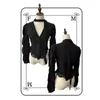 Karrram Japanese Y2k Black Lace Shirt With Scarf Vintage Rose Embroidery V-neck Shirt Dark Aesthetic Irregular Blouses Gothic 240409