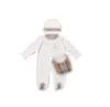 Toddler Infant Romper Baby Clothing Sets Boys Girls Full Sleeve Cotton Soft Jumpsuits Rompers Hat Bib 3pcs/set Suit0004