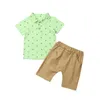 Kleidungssets 6m-5y Kleinkind Kinder Baby Kleidung Kurzarmdrucken Hemd Tops Shorts Pant Bottom 2pcs Set