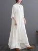 Calças de duas peças femininas Hanfu Set Woman 2024 Primavera Chinesa Tradicional Vestido de Yoga de comprimento médio e roupas grandes de tamanho grande Z4630