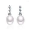 Stud -oorbellen Sinya High Luster Natural Pearls oorring in 925 Sterling Silver For Women Mum Lover Fashion Design 2024 jaar cadeau