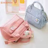 Bags Kawaii Lunch Bag Women Cute Peach Picnic Travel Thermal Breakfast Box Girls School Child Portable Lunch Box Ladies Tote Food Bag