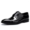 Chaussures habillées Italien Flat Mens Luxury Cuir Brand de qualité à la main