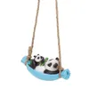 Decorative Figurines Swing Panda Statue Mother And Baby Lying On The Resin Simulation Animal Garden Sculpture