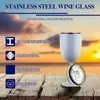 Tumblers Stemmed Stainless Steel Wine Glasses With Lid Double Wall Insulated Tumbler Unbreakable Goblets 10Oz