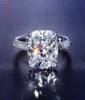 Real S925 Sterling Silver 2 Carates Moissanite com anel de diamante para mulheres Fine Anilos Mujer Silver 925 Jóias Bizuteria Rings55595757168