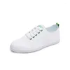 Zapatos casuales Comemore Summer Spring Woman Flats White Flats Mujeres transpirables de cuero Torners Damas Vulcanizadas