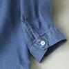 Blouses feminina de verão de três quartos de manga jeans de jeans de tamanho 4xl v-deco