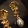 Orecchini per perle vintage Trifari Orecchini auricolari senza fori per le orecchie Ladies 240418