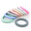 50pcs Zahnen Ring 65mm Silikonperlen Baby Charme Teether Halskette Schnuller herstellen einen kostenlosen Schmuck für Lebensmittelqualität 240415